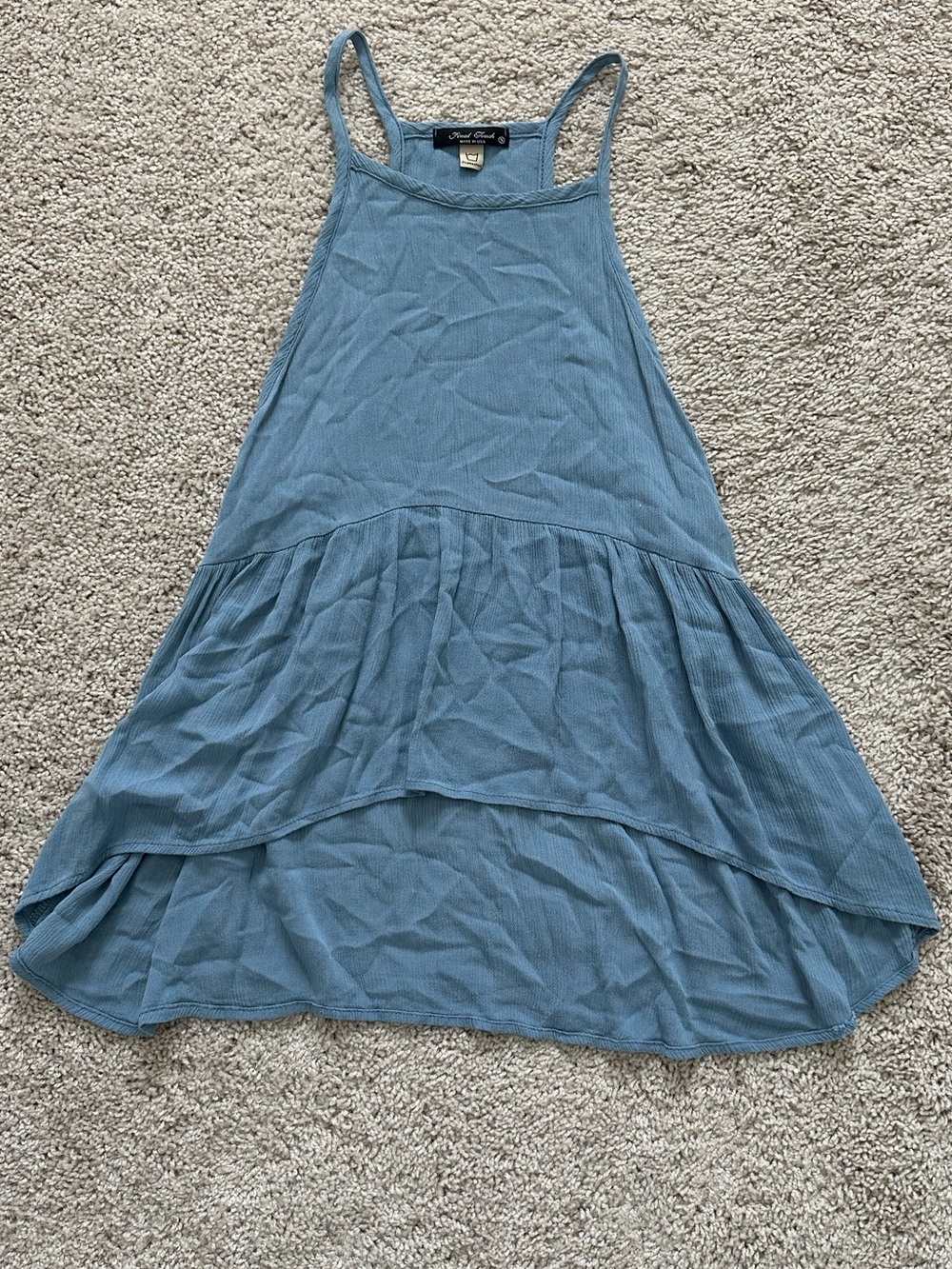 NWOT Final Touch Blue Tiered Flowy Tank